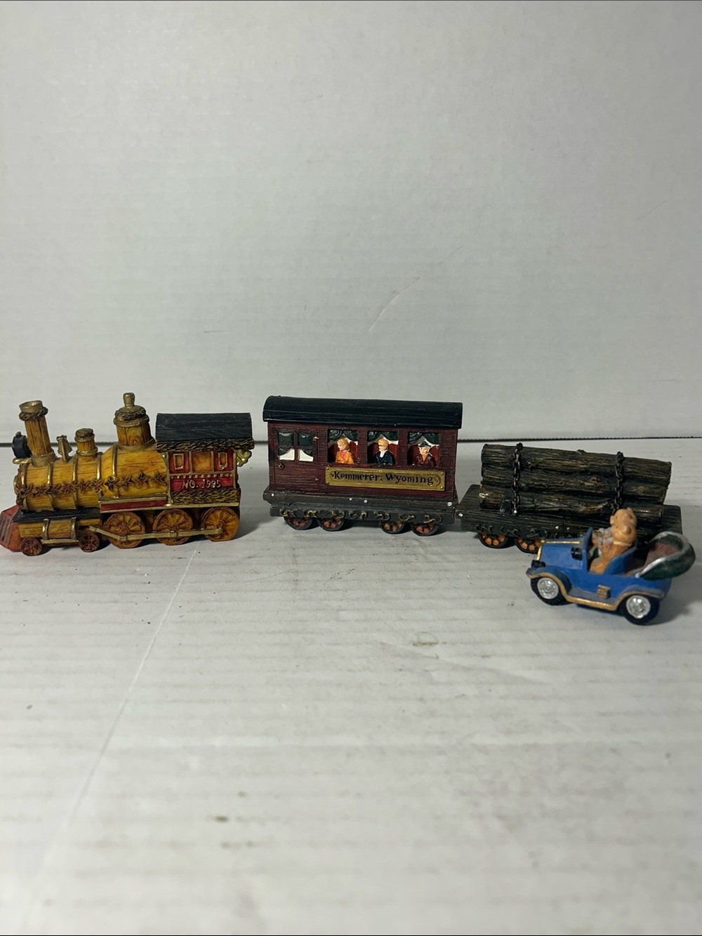 Vintage-Style Kids Toy Locomotive Train Set - Blue, Yellow, Brown JC Penney
